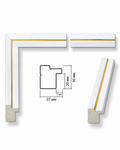 Ramă decorativă albă cu inserție aurie – design modern elegant