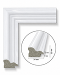 Ramă decorativă albă lucioasă cu profil clasic