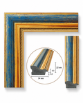 Baghetă decorativă albastră antichizată cu auriu pentru rame tablouri