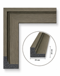 Baghetă decorativă gri taupe cu aspect de lemn pentru rame tablouri