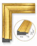 Baghetă decorativă aurie clasică pentru rame tablouri