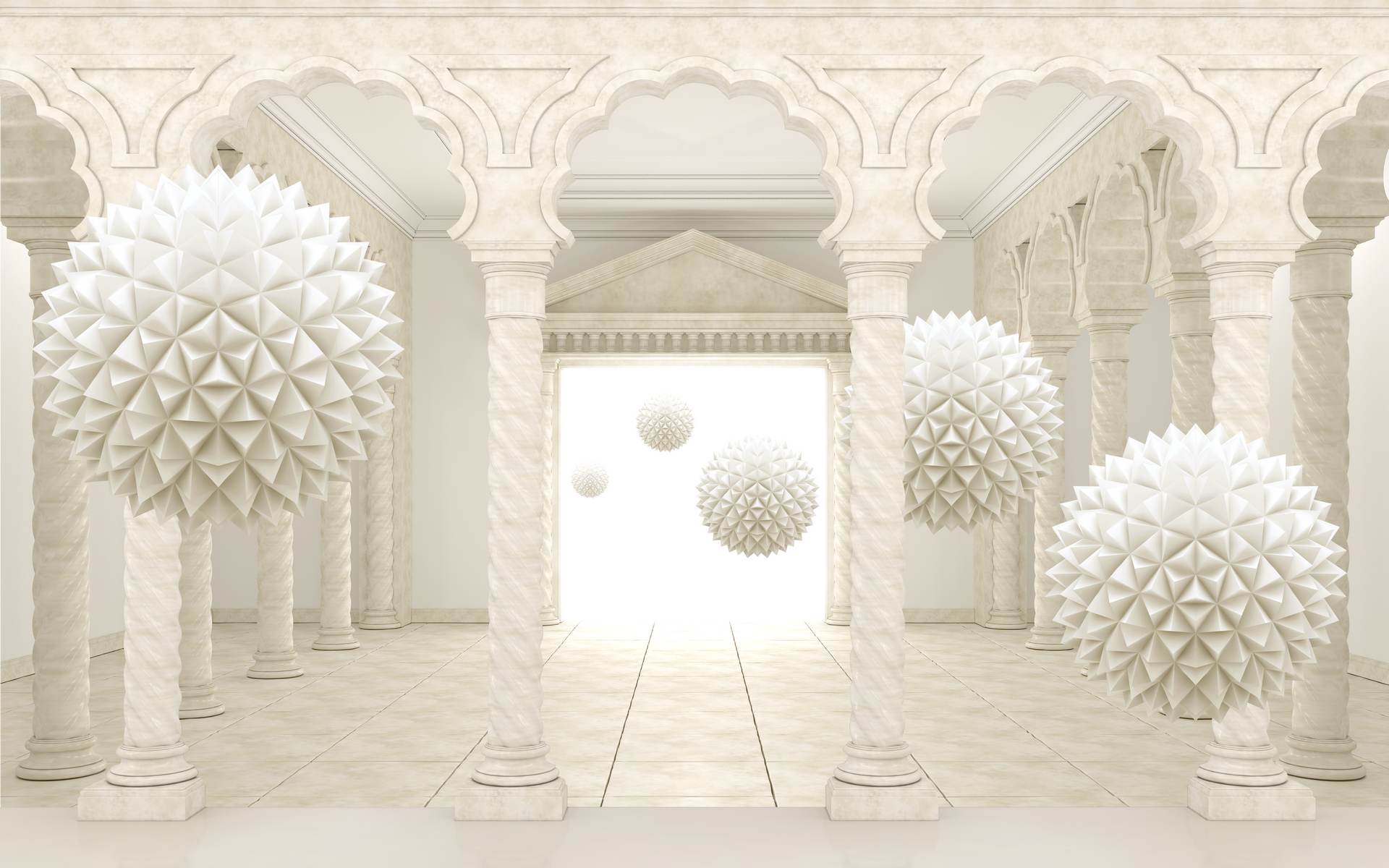 Hol alb cu sfere decorative