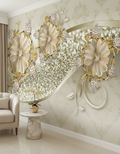 Flori elegante bej cu accente aurii