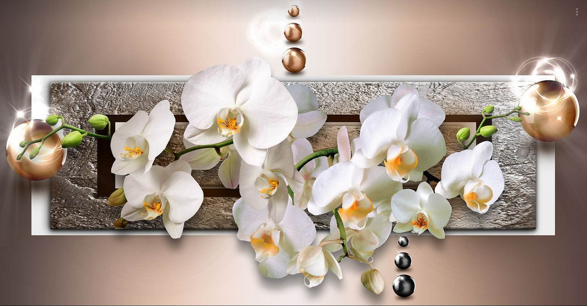 Orhidee albe decorative 3D