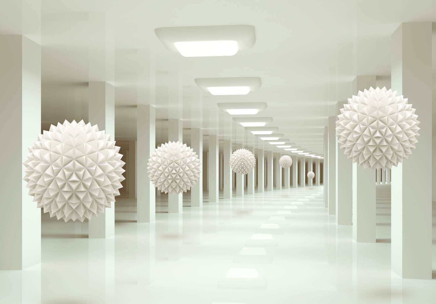 Sfere albe futuriste 3D