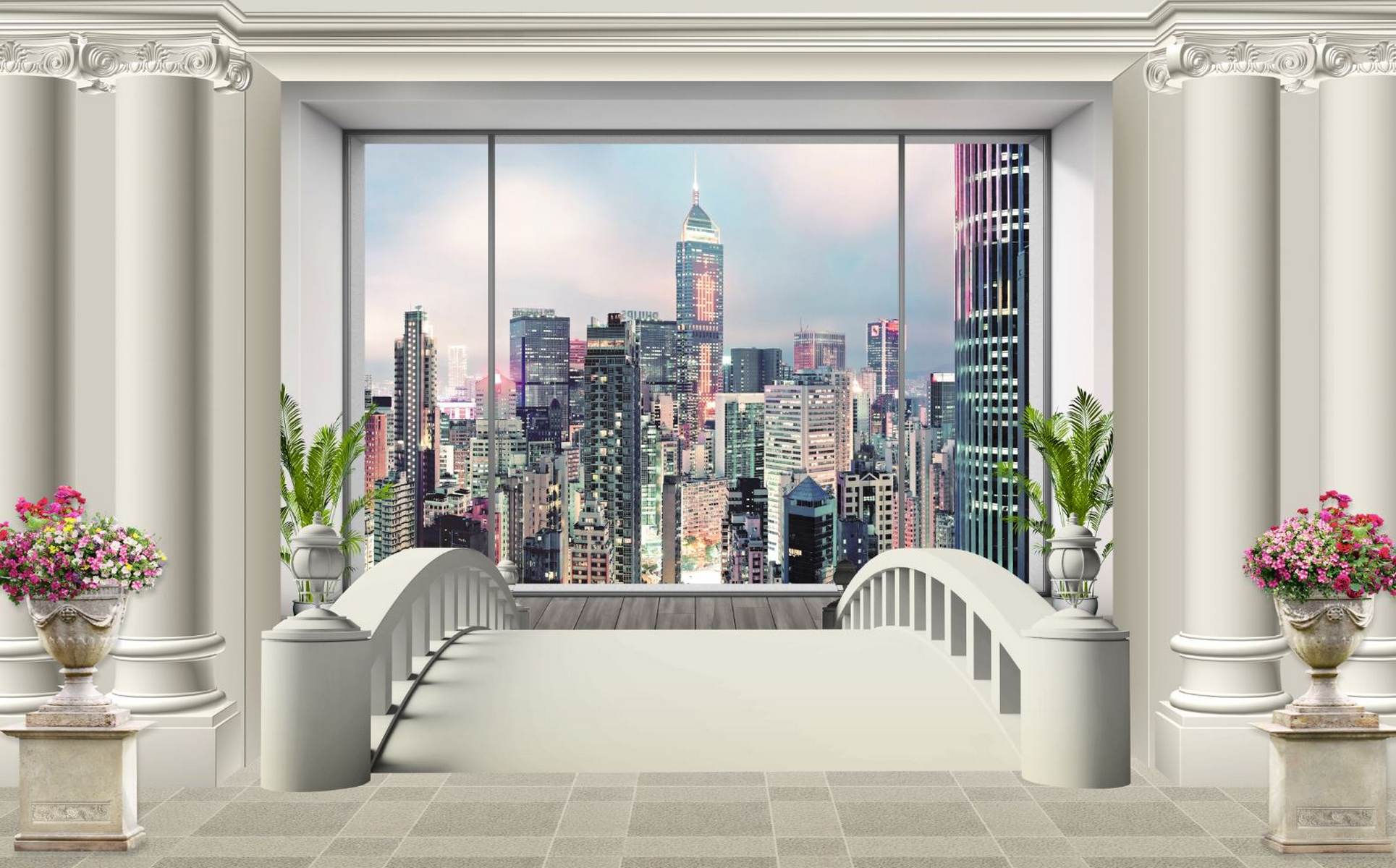 Balcon elegant cu vedere spre oraș