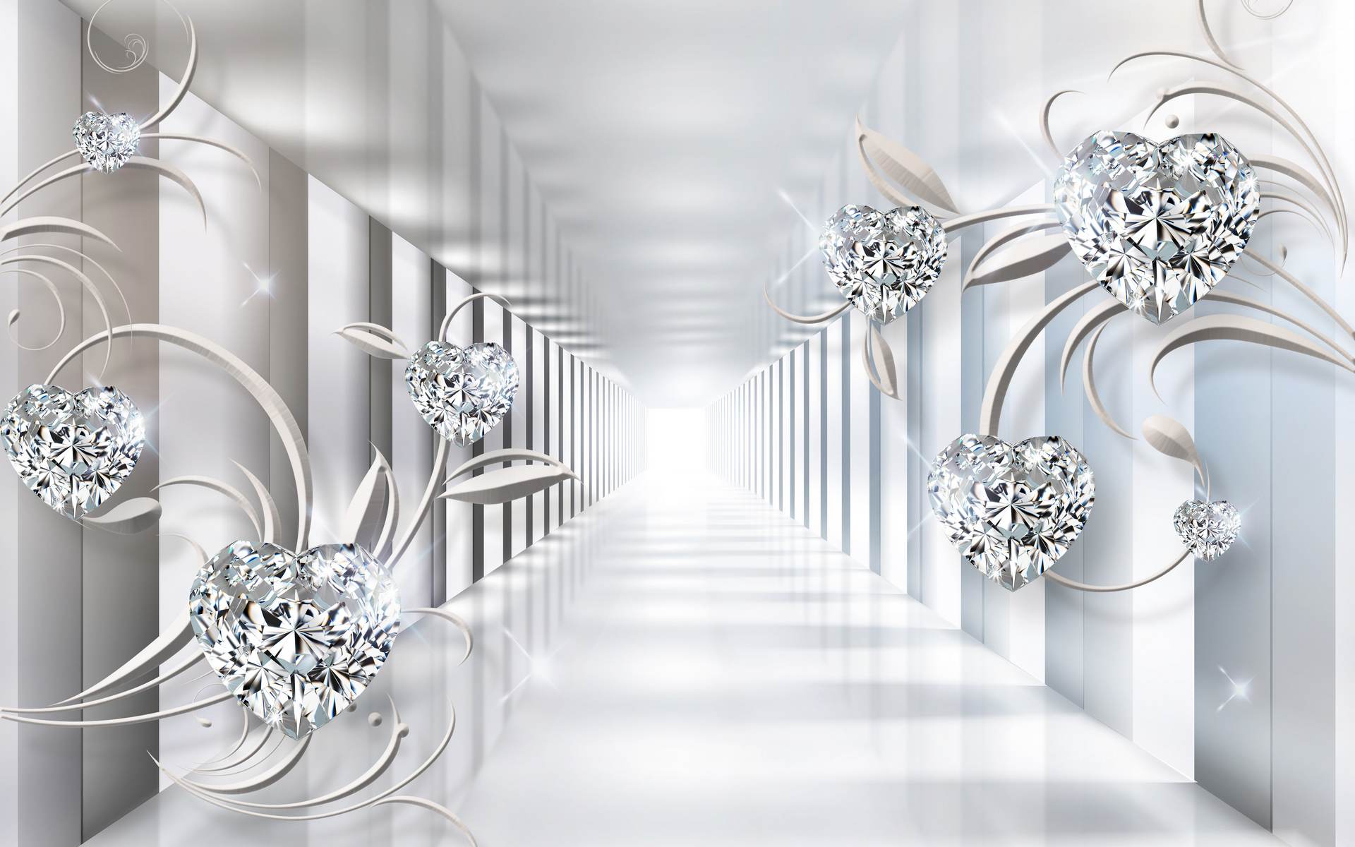 Tunel infinit cu inimi diamante