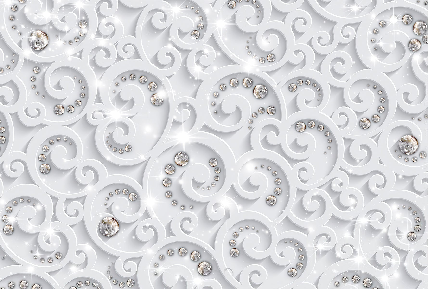 Ornamente albe cu cristale 3D