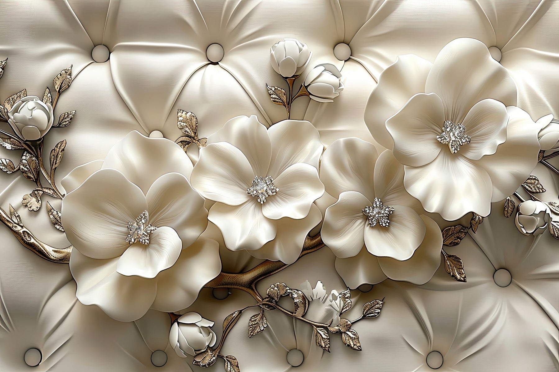 Flori ivory elegante 3D