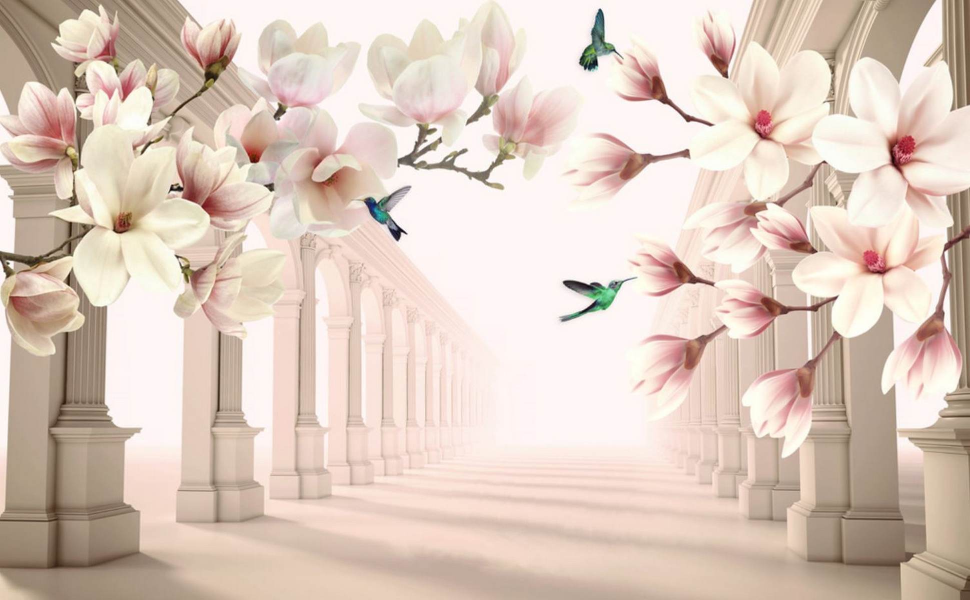 Magnolii elegante cu arcade 3D