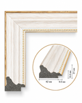 Baghetă decorativă ivory cu auriu pentru rame tablouri