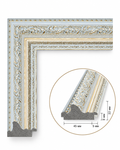 Ramă decorativă albă cu auriu și ornamente clasice