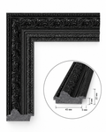 Ramă decorativă neagră cu ornamente clasice