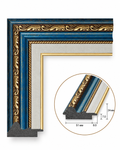 Baghetă decorativă clasică albastru-aurie