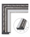 Baghetă decorativă clasică gri-argintie
