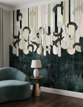 Ornamente negre pe fundal texturat