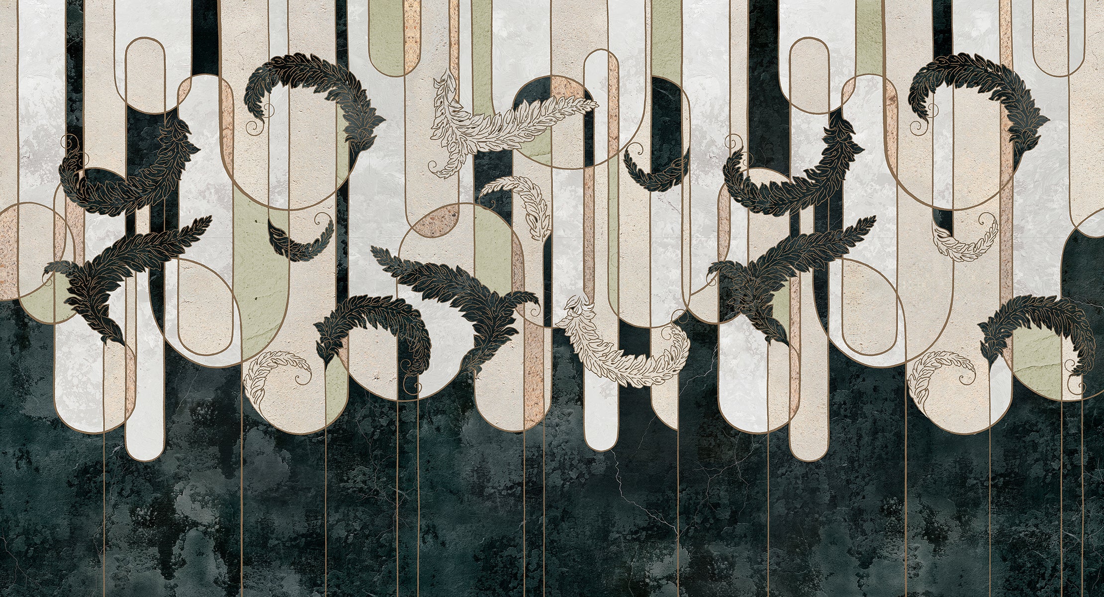 Ornamente negre pe fundal texturat