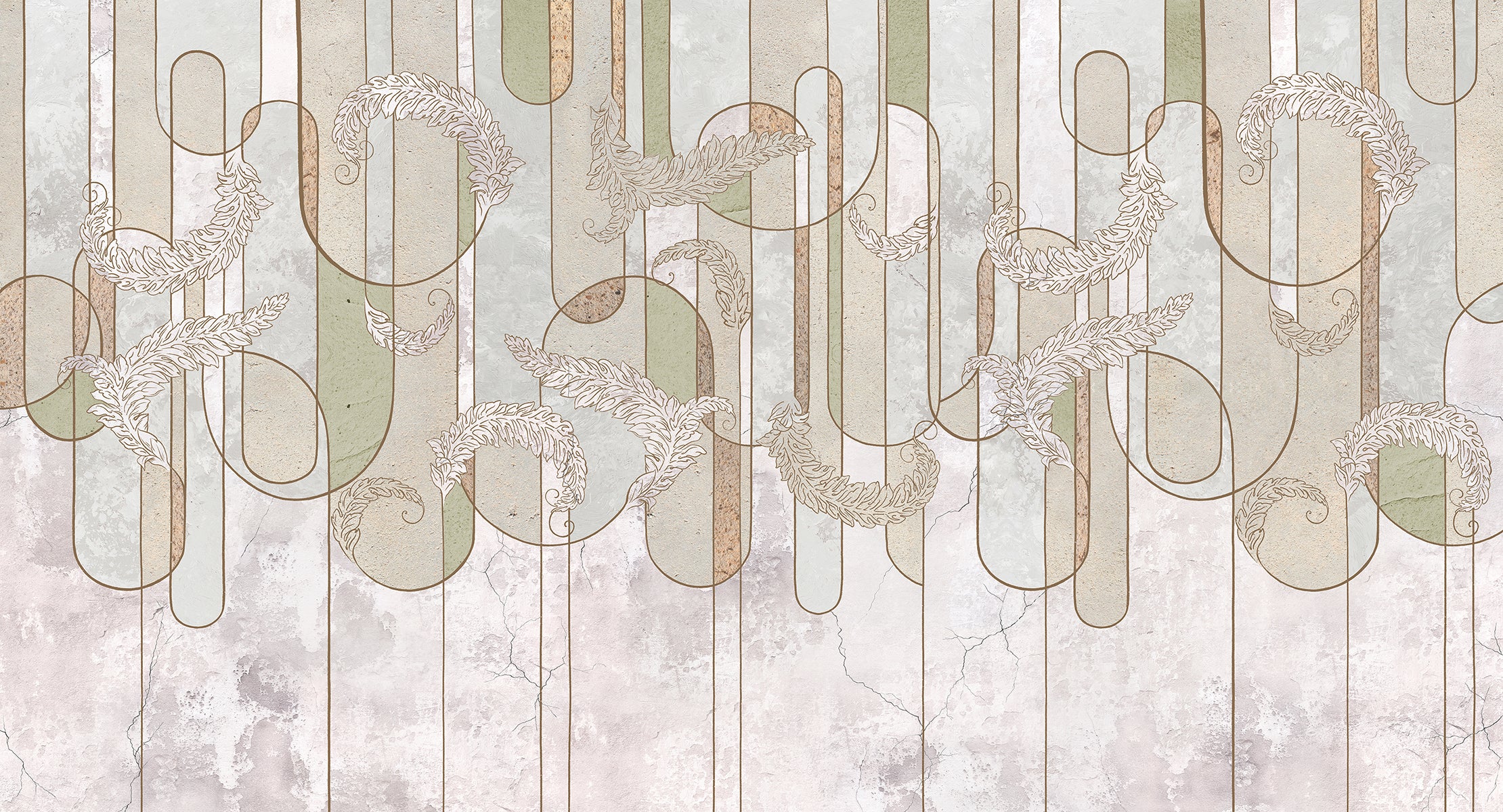 Model abstract bej cu ornamente