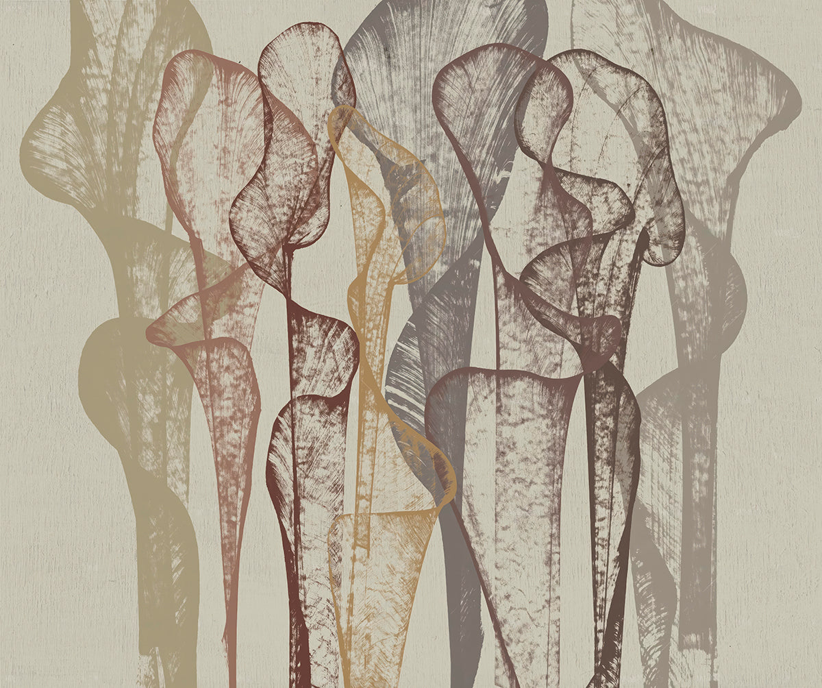 Flori abstracte în tonuri nude