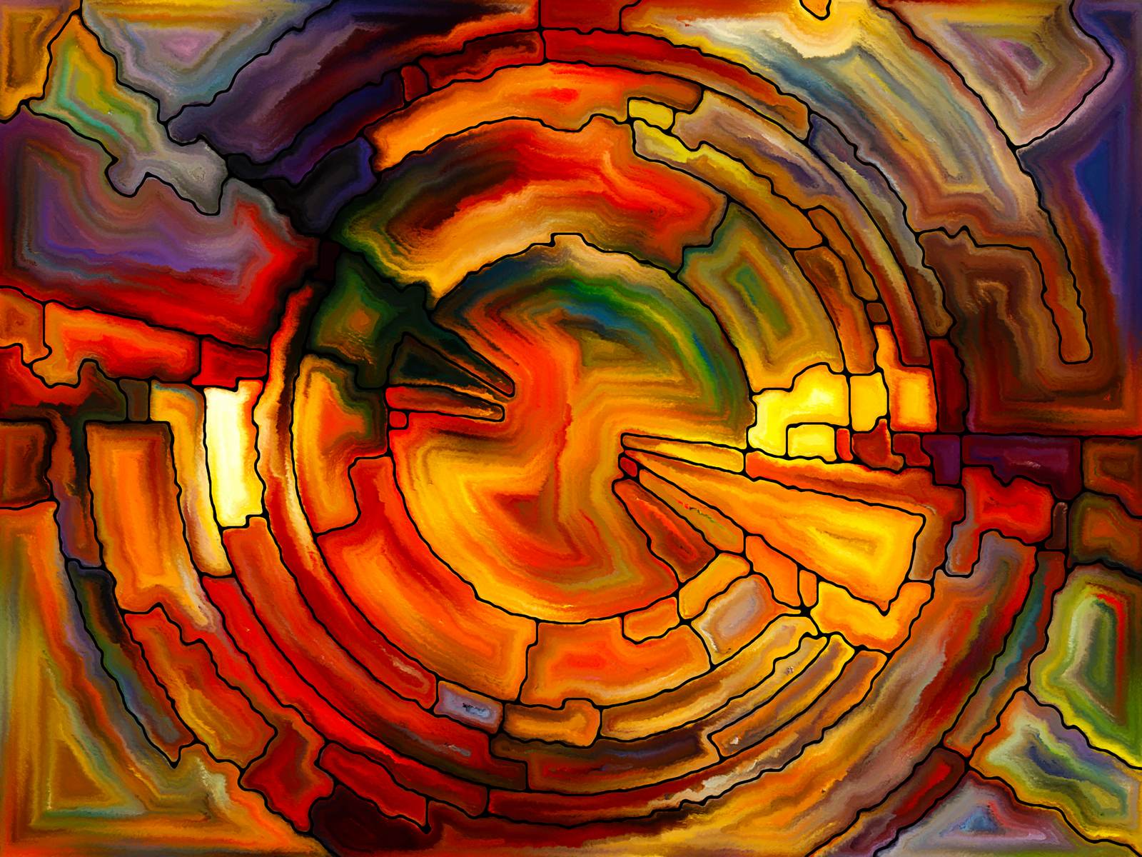 Cerc abstract în culori intense