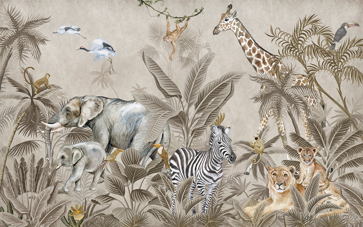 Safari vintage cu animale