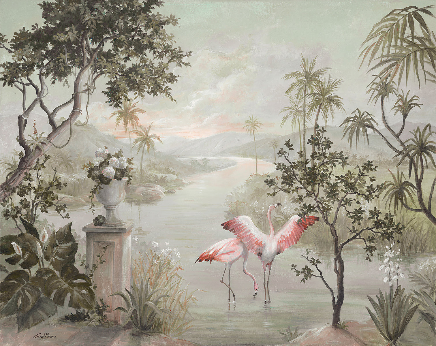 Flamingo roz lângă lac