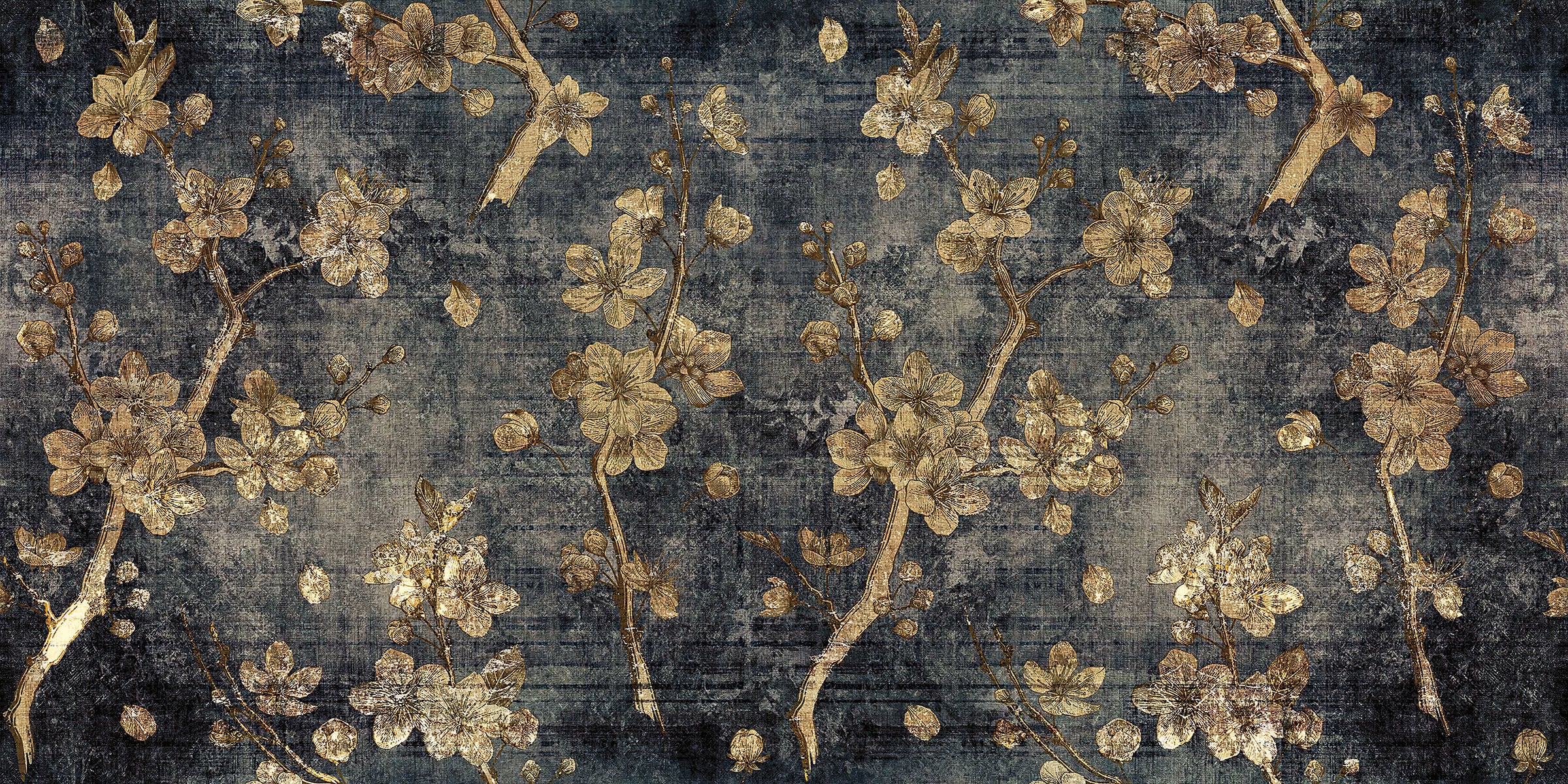 Flori aurii pe fundal negru