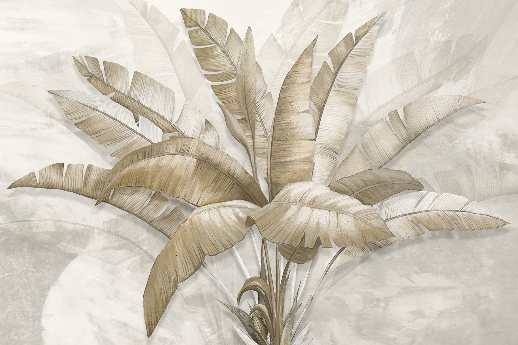 Frunze tropicale bej elegante