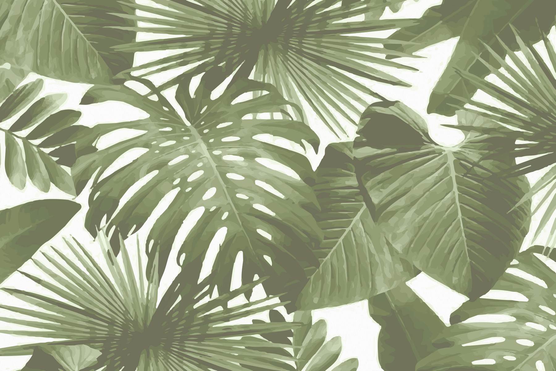 Frunze verzi tropicale moderne