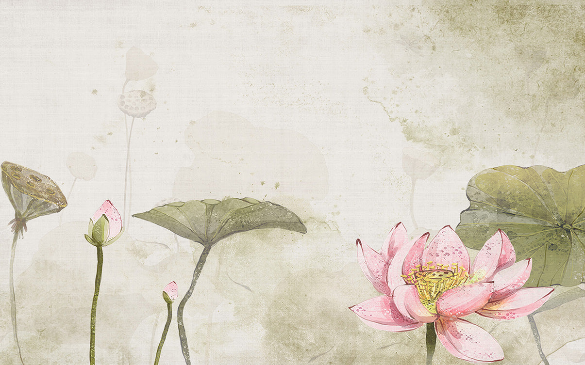 Lotus roz pe fundal verde