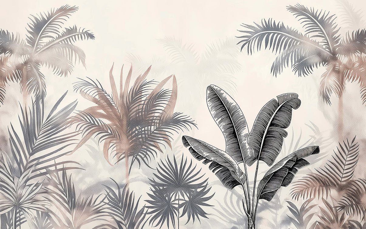 Palmieri pastel în stil tropical