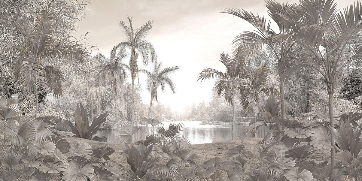 Pădure tropicală sepia cu râu