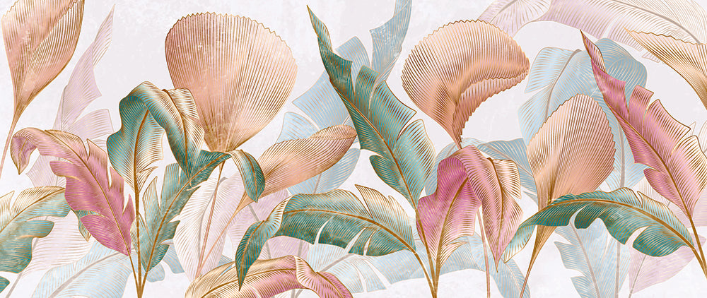 Flori tropicale pastel acuarelă