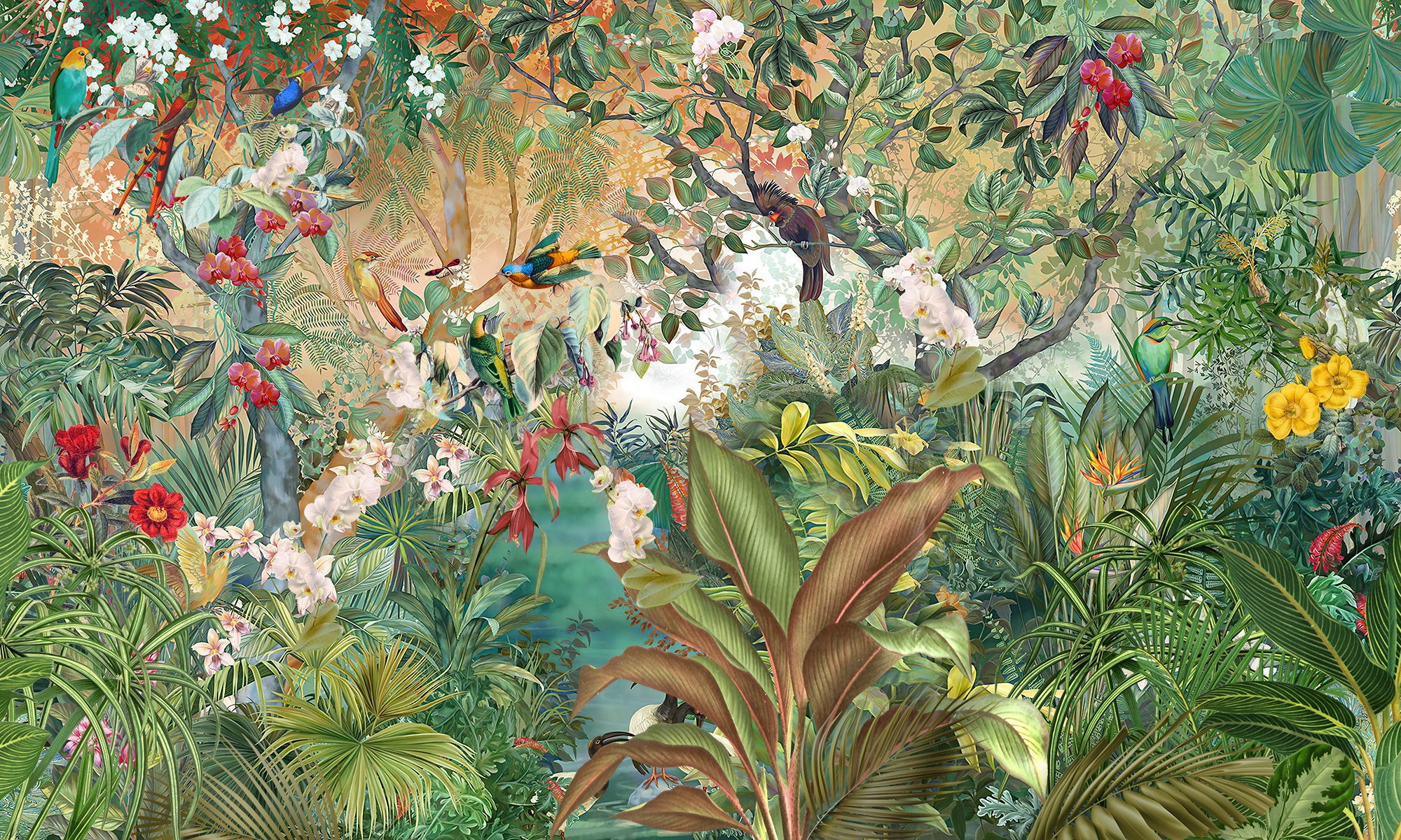 Grădină tropicală luxuriantă