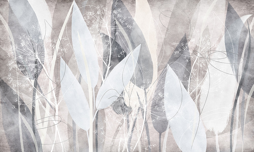 Frunze albe mari abstracte