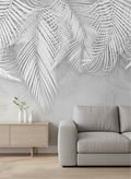 Frunze tropicale albe în relief
