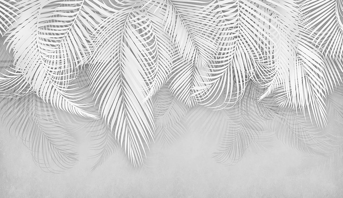 Frunze tropicale albe în relief