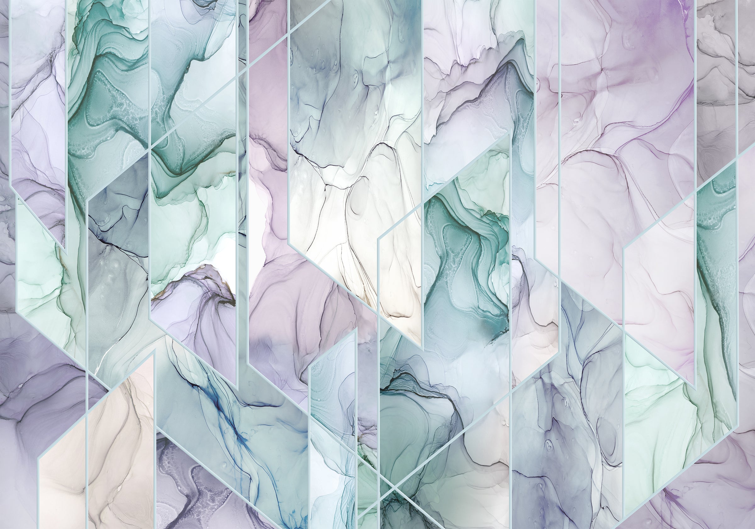 Geometrie abstractă în nuanțe pastelate