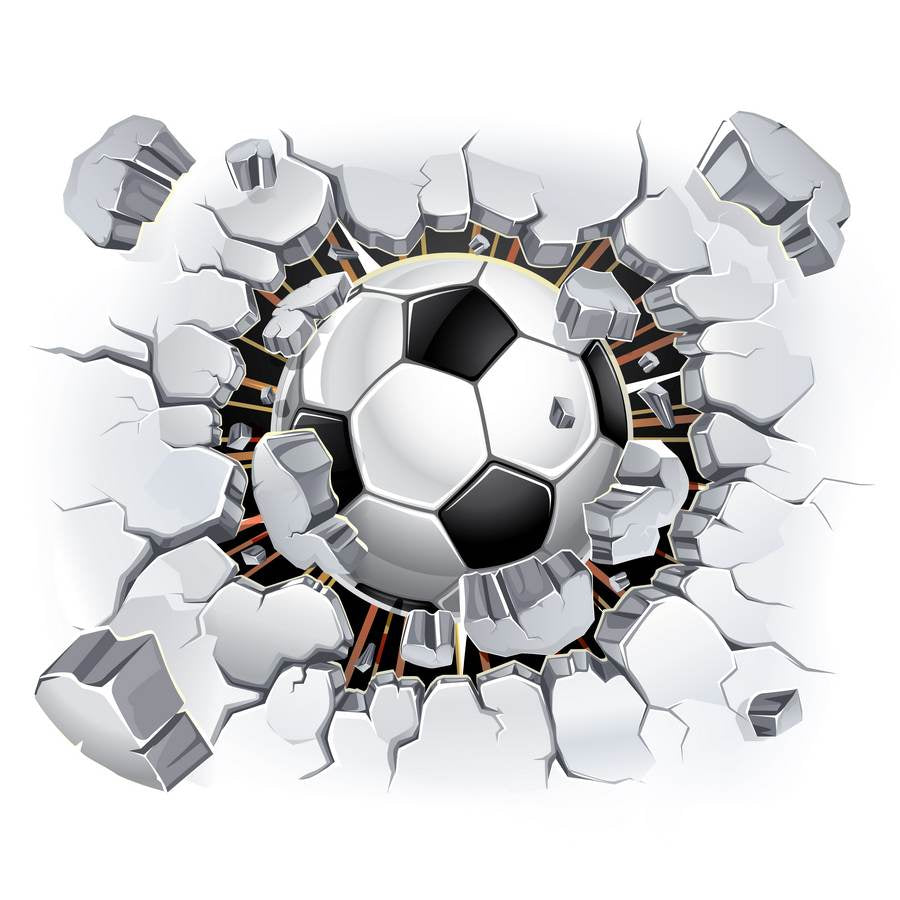 Minge de fotbal sparge peretele