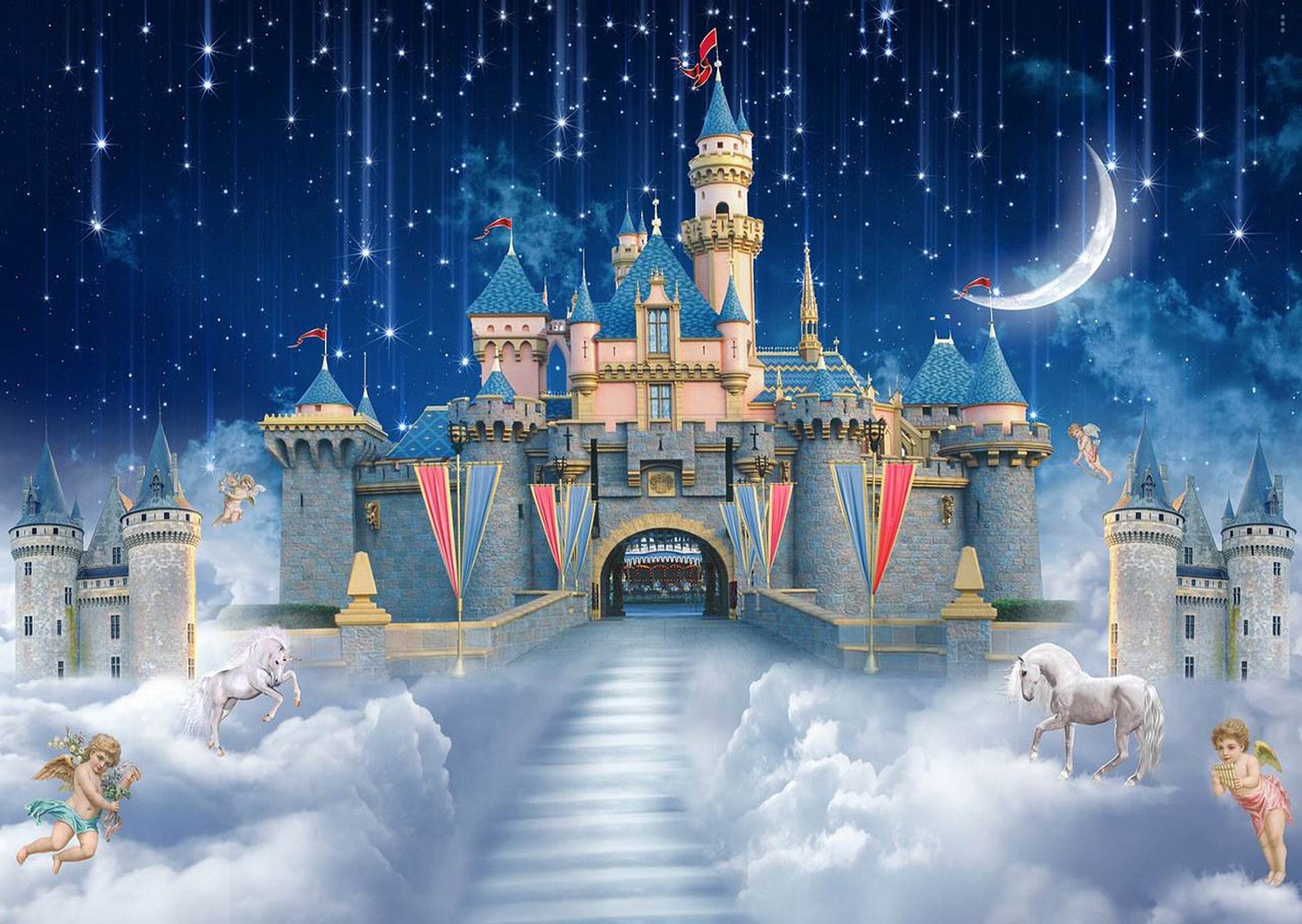 Castel pe nori cu lună