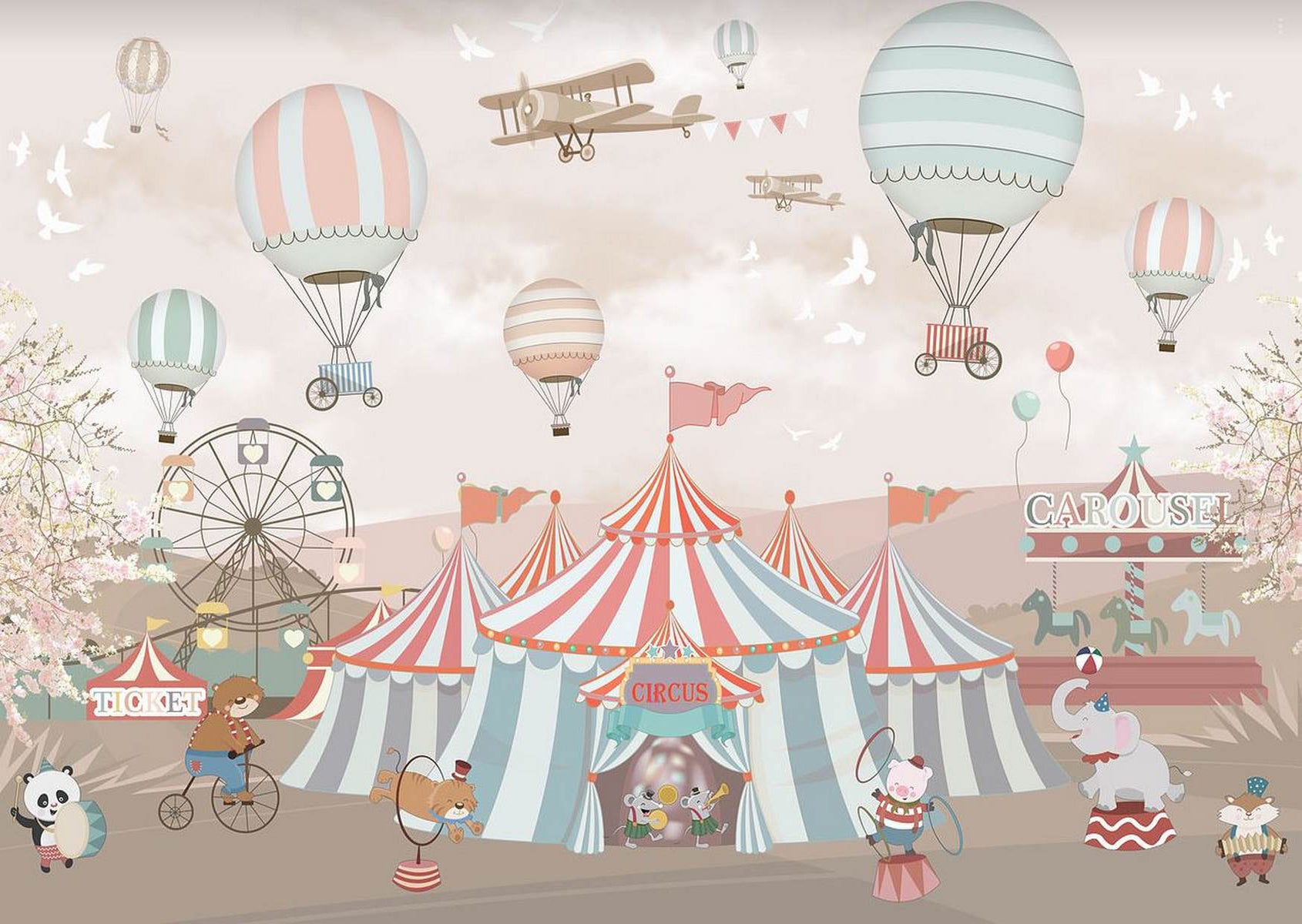 Circ pastel cu baloane