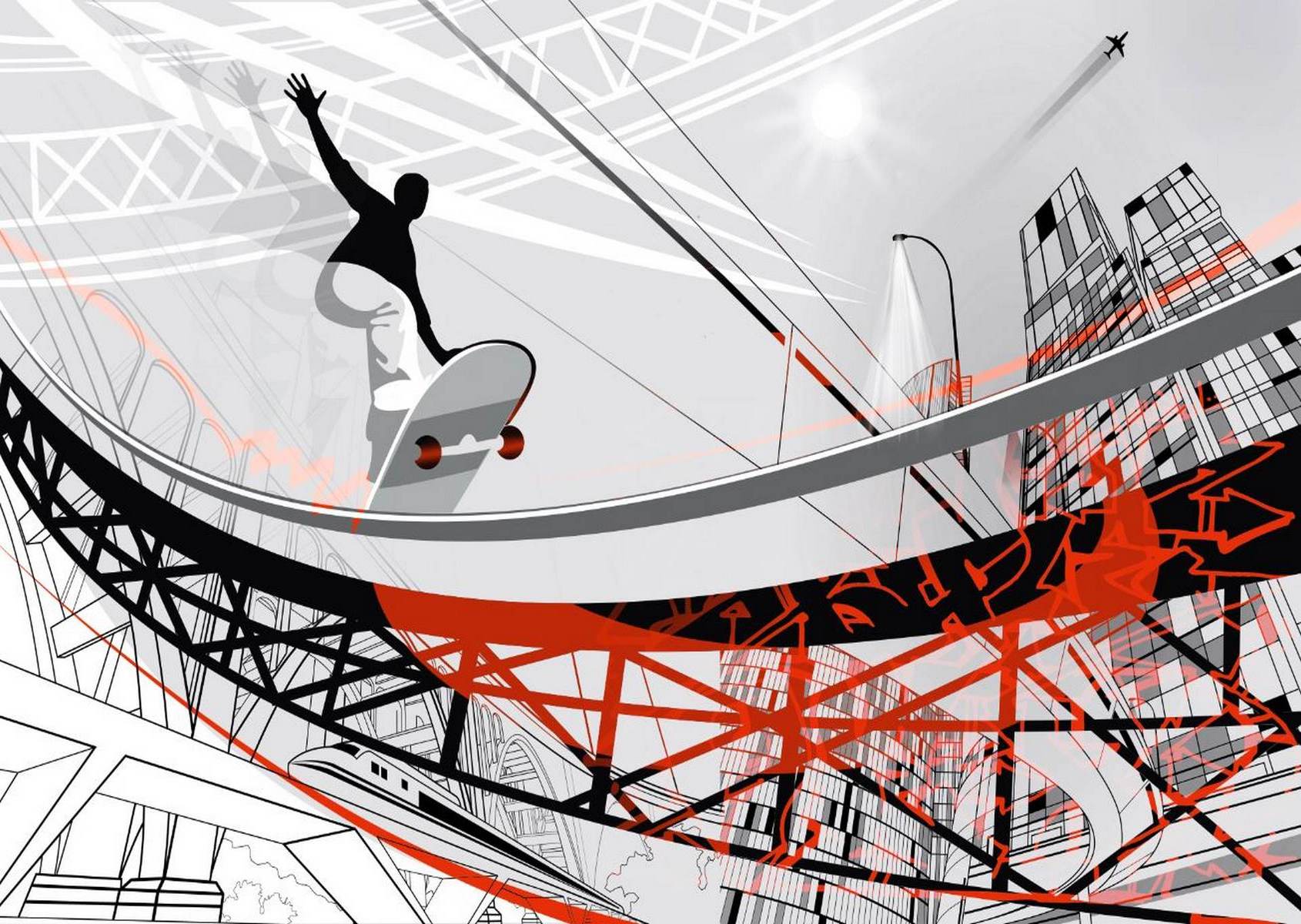Skater pe pod urban