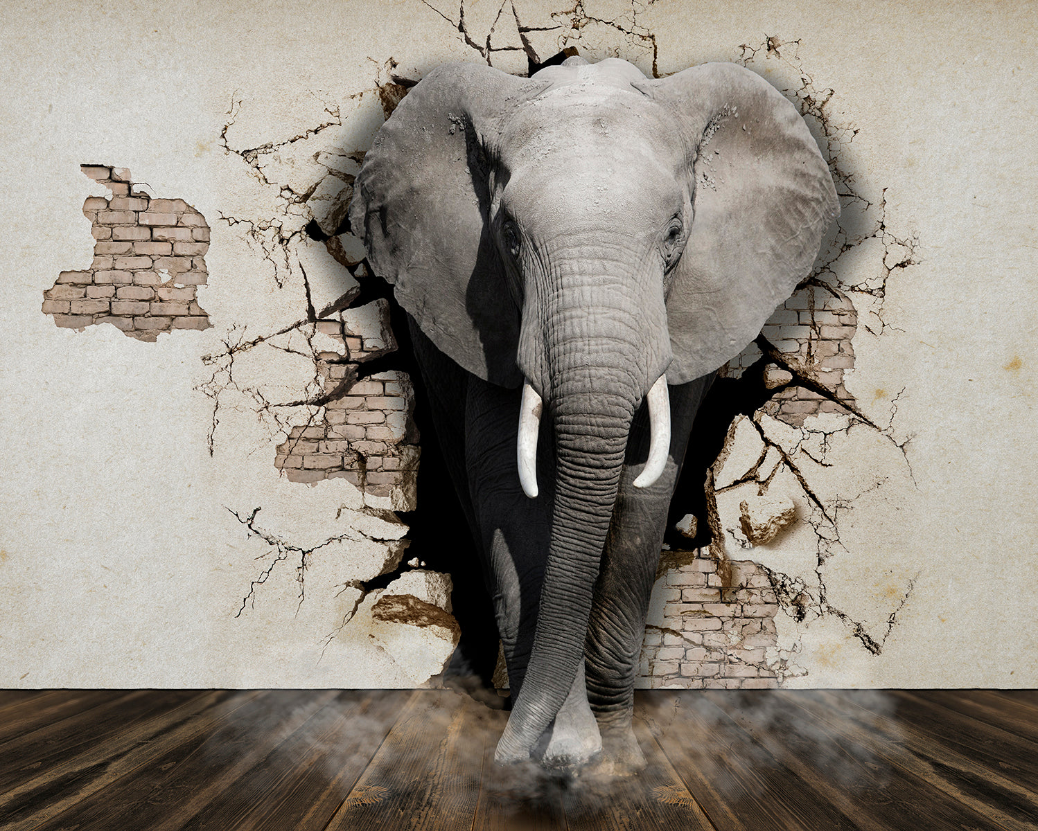 Elefant 3D prin perete
