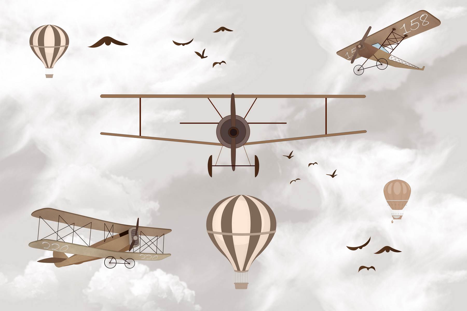 Avioane vintage și baloane