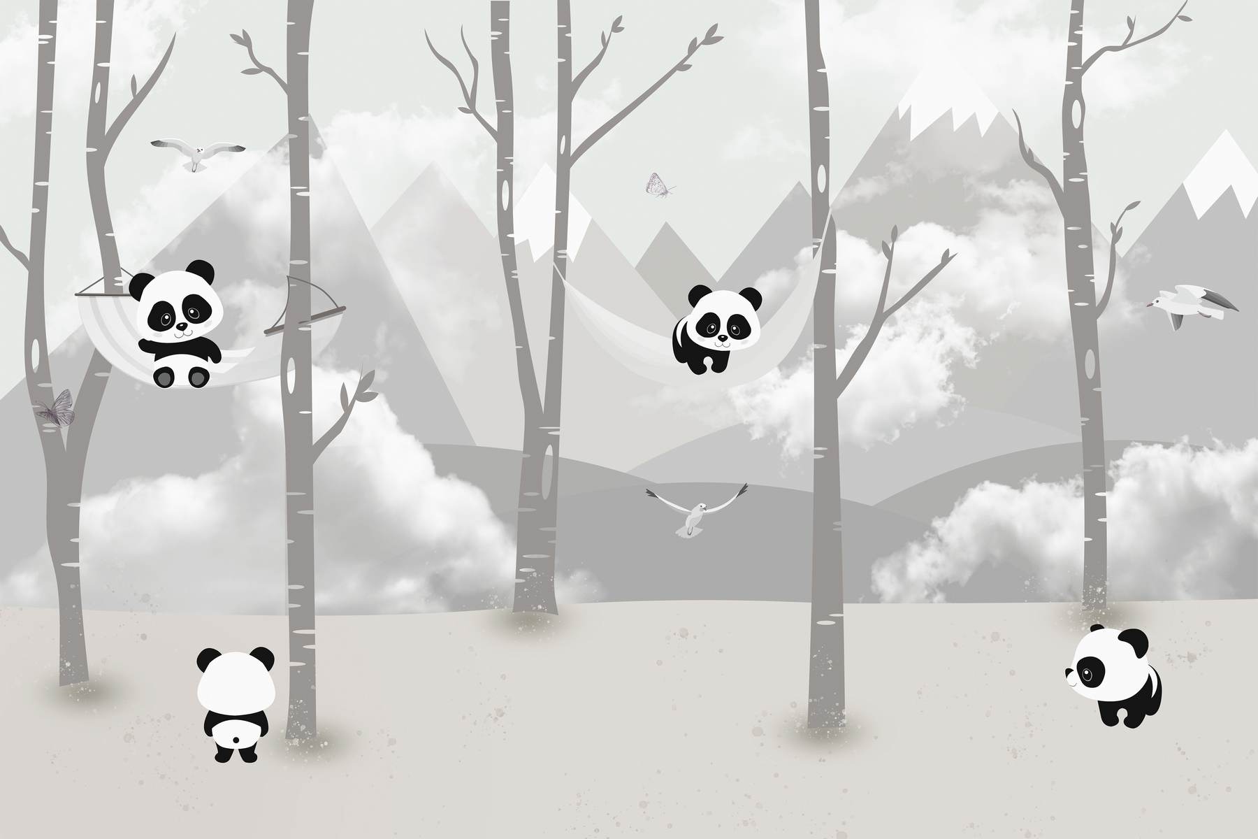 Urși panda în pădure