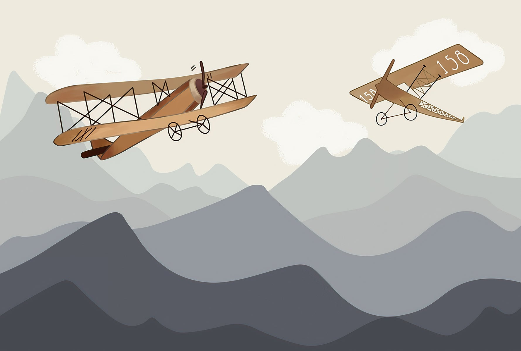 Avioane retro peste munți