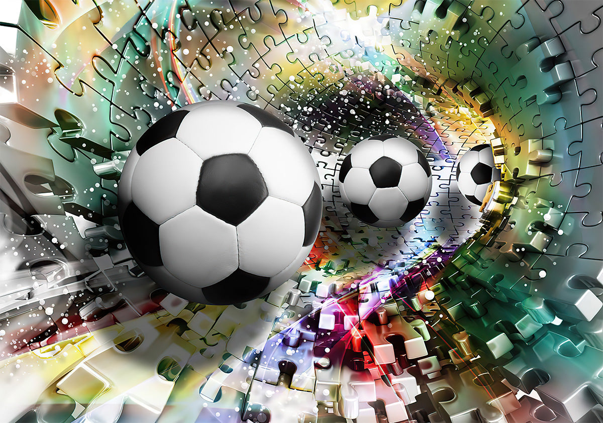 Mingi de fotbal 3D în tunel abstract