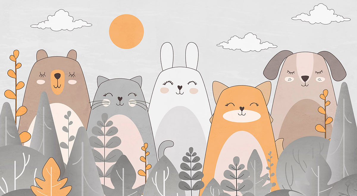 Animale nordice în pădure scandinavă