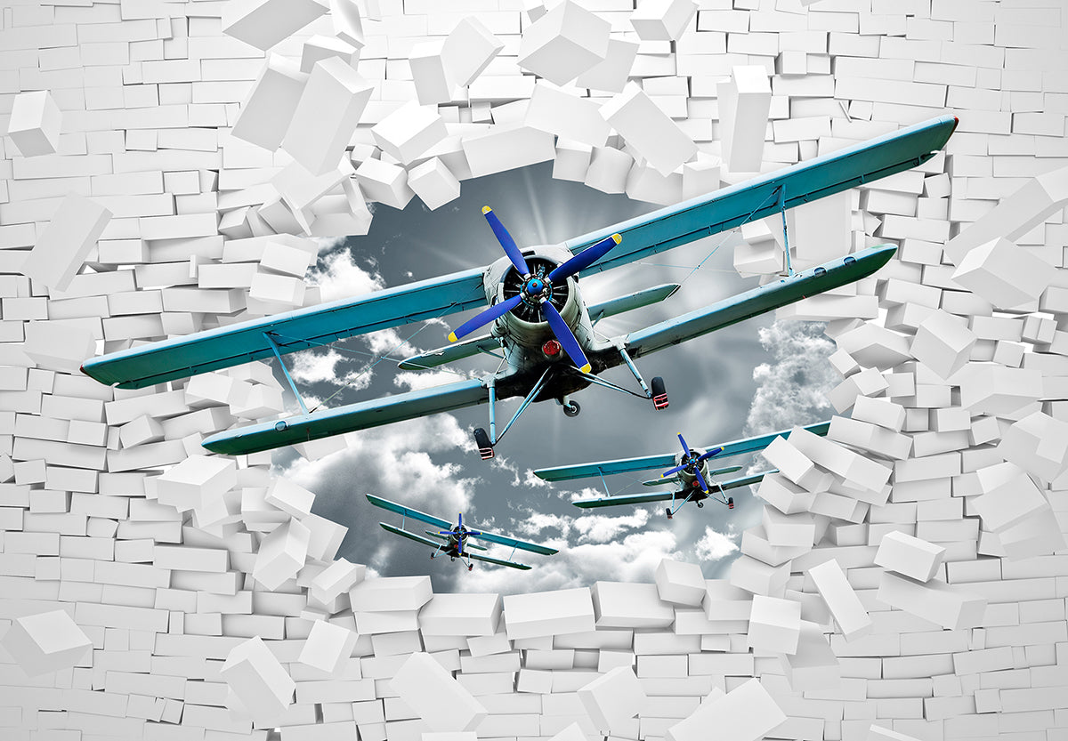 Avioane vintage 3D prin perete