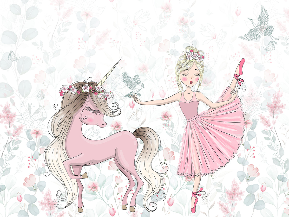 Prințesă și unicorn roz